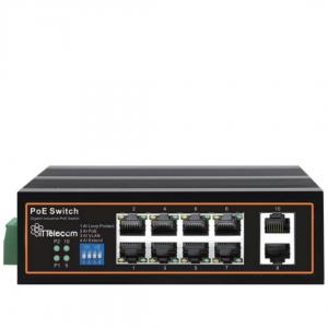 سوییچ اترنت POE صنعتی 8 پورت شبکه به همراه دو پورت شبکه uplink گیگابیت